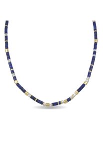 Luxenter Halskette aus 925er Sterlingsilber mit nat&uuml;rlichem Lapislazuli in 18K Gelbgold - Ihun