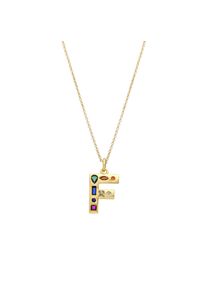 Luxenter Halskette mit mehrfarbigen Zirkonia 18k Gold Finish - Alphabet