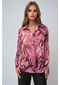 Satin Bedruckte Langarmbluse