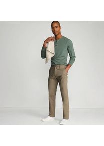 LANDS' END Straight Fit Stretch-Chino, Herren,  Beige, Baumwolle, by Lands' End