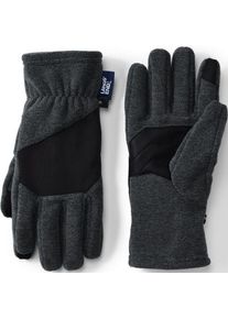 LANDS' END ThermaCheck 200 Easy Touch Fleece-Handschuhe, Herren,  Schwarz, Polyester, by Lands' End