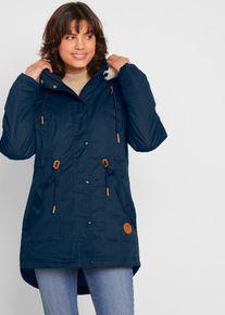 bonprix Wattierter Parka mit Fellimitat-Besatz, blau, Gr.40, Wattierter Parka mit Kapuze, abnehmbarer Fellimitat-Besatz, 55% Baumwolle