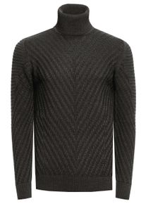 Rusty Neal Fein gestrickter Turtleneck-Pullover mit V-Muster
