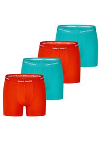 Happy Shorts Herren Retro Boxer Neon 4-Pack Retroshorts, Vintage Boxer,