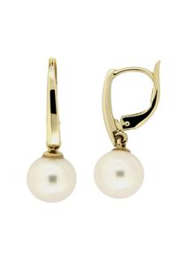 OROLINO Ohrringe 585 Gold Perle wei&szlig; 7,5-8,0mm