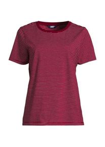 LANDS' END Supima T-Shirt mit Rundhalsausschnitt, Damen,  Rot, Baumwolle, by Lands' End