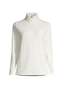 LANDS' END Anyweather Fleece-Pullover mit Rei&szlig;verschluss, Damen,  Wei&szlig;, Polyester, by Lands' End