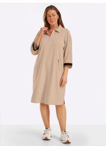 sheego Gro&szlig;e Gr&ouml;&szlig;en Polokleid im hochwertigen Modal-Mix, beige-schwarz, Gr&ouml;&szlig;e 48 - Damen