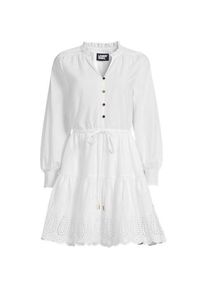 LANDS' END Minikleid mit Lochstickerei, Damen,  Wei&szlig;, Baumwolle, by Lands' End
