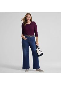 LANDS' END Langarmshirt aus mikrofeinem Baumwollripp, Damen,  Lila, Baumwolle/Elasthan, by Lands' End