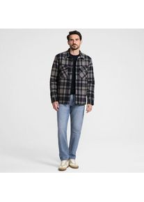 LANDS' END Hemdjacke mit Teddyfutter, Herren,  Blau, Polyester, by Lands' End