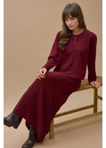 Strick-Pullover-Set mit Rundhalsausschnitt und ausgestelltem Rock