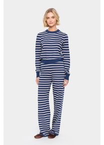 Saint Tropez Casual Hose Gerade Passform Titan/Gray Morn Mel Stripe blue white