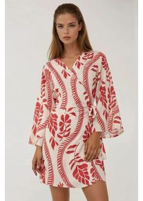 Blumen V-Ausschnitt Mini-Kleid