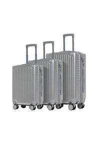 P & B Reisekofferset, Alu, Kunststoff, 3-teilig, 76x48x29 cm, Zahlenschloss, h&ouml;henverstellbarer Teleskopgriff, 360&deg;-Rollensystem, Tragehenkel, Netzfach, Freizeit, Koffer & Taschen, Kofferset
