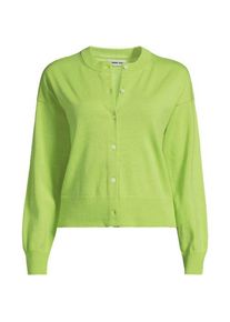 LANDS' END Kurzer Feinstrick-Cardigan aus Baumwolle f&uuml;r Damen, Damen, size: regular, Gr&uuml;n, Baumwolle, by Lands' End