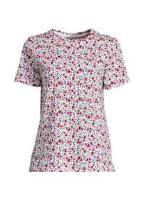 LANDS' END Supima Kurzarm-Shirt mit rundem Ausschnitt f&uuml;r Damen, Damen, size: regular, Elfenbein, Baumwolle, by Lands' End