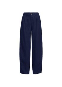 LANDS' END Premium Reinleinen-Barrelhose mit Bundfalten, Damen,  Blau, Leinen, by Lands' End
