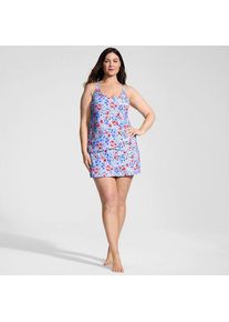 LANDS' END Tankinitop mit Tulpensaum chlorresistent f&uuml;r Damen in Plus-Gr&ouml;&szlig;e, Damen, size: plus, Blau, Nylon-Mischung, by Lands' End