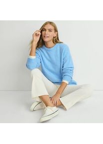 LANDS' END Boucl&eacute;-Pullover, Damen,  Blau, Polyester-Mischung, by Lands' End
