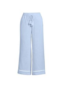LANDS' END 7/8-Schlupfhose aus Musselin f&uuml;r Damen in Petite-Gr&ouml;&szlig;e, Damen, size: petite, Blau, Baumwolle, by Lands' End