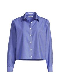 LANDS' END Kurze, b&uuml;gelfreie Hemdbluse f&uuml;r Damen in Plus-Gr&ouml;&szlig;e, Damen, size: plus, Blau, Baumwolle, by Lands' End