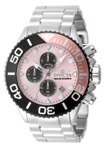 Invicta Grand Diver - Miami Edition 48593 Herrenuhr - Quarzwerk - Edelstahl mit rosa Zifferblatt - 52 mm