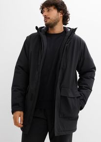 bonprix Wasserdichter Funktionsparka, schwarz, Gr.64, Modische Thermo Outdoorjacke, bestehend aus einer Hardshelljacke und innen einer Steppjacke. Die Outdoorjacke ist mit Steppfutter gef&uuml;ttert. Zu dem besitzt die Outdoorjacke mehrere Funktionen.