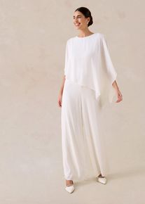 bonprix Overall aus feinem Chiffon, wei&szlig;, Gr.46, Overall aus feinem Chiffon mit asymmetrischem &Uuml;berwurf