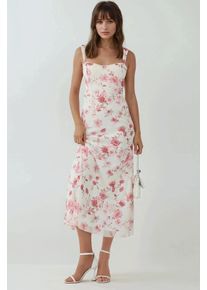 Muster Maxi-Kleid mit Herzkragen