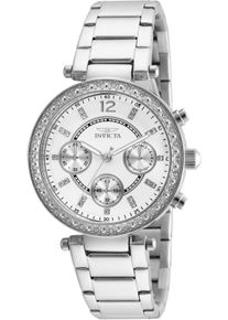 Invicta Angel 21386 Damenuhr - Quarzwerk - Edelstahl mit wei&szlig;em Zifferblatt - 36 mm