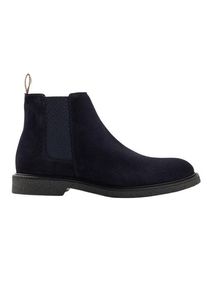 BOSS - Gepr&auml;gt Stiefeletten f&uuml;r Herren, Wildleder, Stichdetail (Dunkelblau)