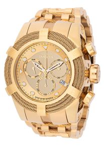 Invicta Bolt 48604 Herrenuhr - Quarzwerk - Edelstahl mit goldenem Zifferblatt - 53 mm