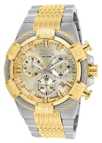 Invicta Bolt 25864 Herrenuhr - Quarzwerk - Edelstahl mit goldenem Zifferblatt - 51 mm
