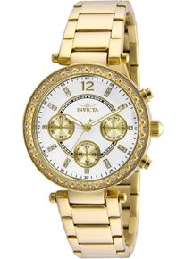 Invicta Angel 21387 Damenuhr - Quarzwerk - Edelstahl mit wei&szlig;em Zifferblatt - 36 mm