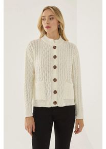 Strukturierter Strickjacke mit Kn&ouml;pfen