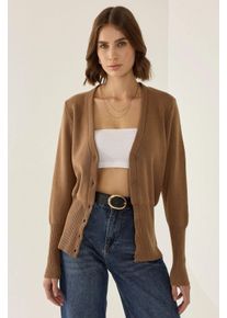 Semi Fit V-Ausschnitt Strickcardigan