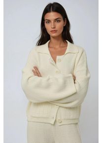 Strickjacke mit Kn&ouml;pfen und Strukturmuster