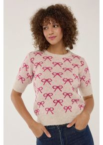 Pullover mit Schleifenmuster und kurzen &Auml;rmeln