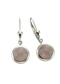 ZEEme Gemstones Ohrringe Silber 925 mit echtem Rosenquarz 8mm