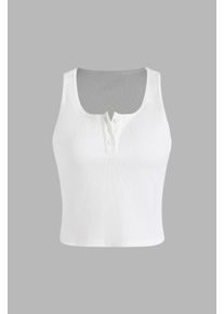 Basic-Button-Detailiert Cropped Top