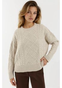 Haarzopf Detaillierter Rundhalsausschnitt Pullover