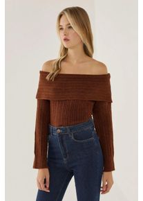 Schulterfreier Strickpullover