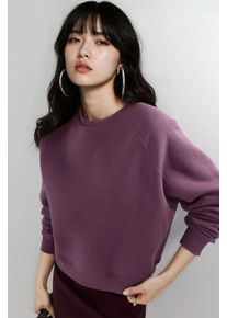 Rundhalsausschnitt Langarm Gestrickter Sweatshirt