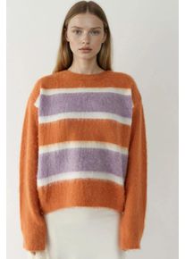 Lockere Passform Bunter Gestreifter Pullover