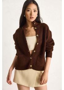Strickjacke mit Struktur und langen &Auml;rmeln