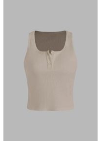 Basic-Button-Detailiert Cropped Top