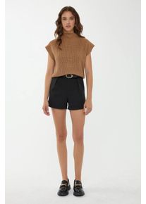 Halb-Stehkragen Strickpullover