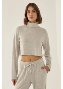 Strukturierter Turtleneck-Crop-Pullover