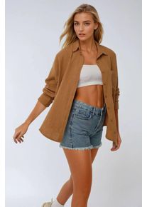 Oversized Baumwollhemd mit Taschendetail